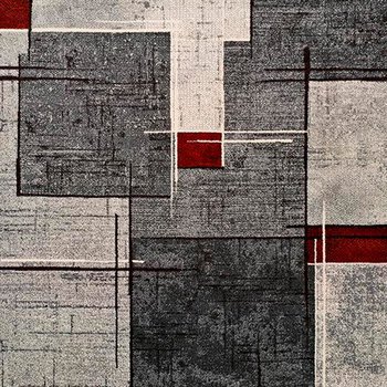 Alfombras 100% Polipropileno HEAT-SET FRISÈ Alfombra geométrica cuadro gris 140x200